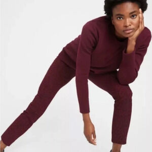 Banana Republic Burgundy‎ Red Animal Print Sloan Pants Womens Size 6 (851)